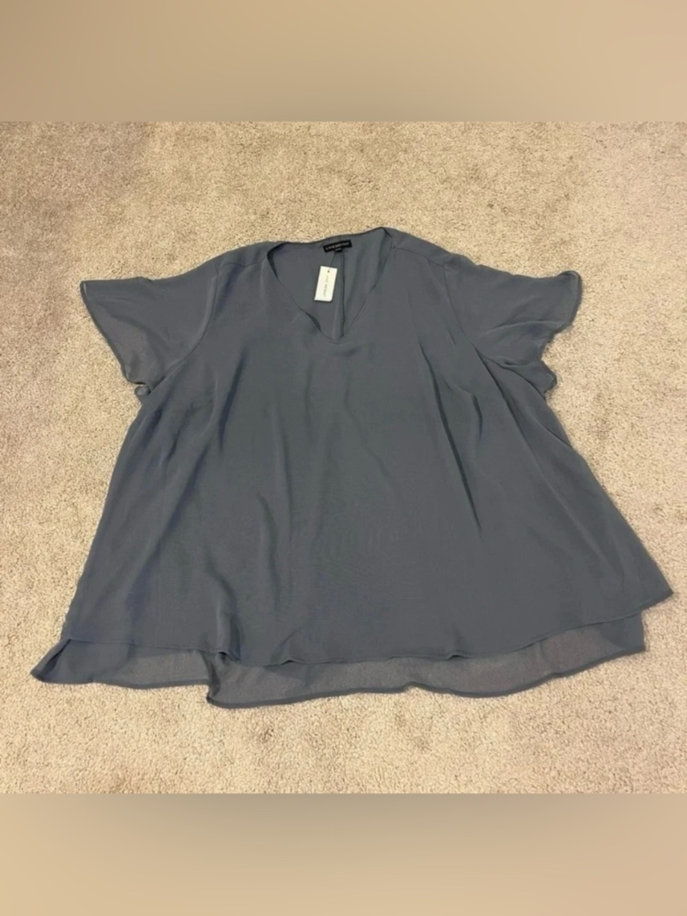 Lane Bryant V-Neck Flutter Sleeve Blouse